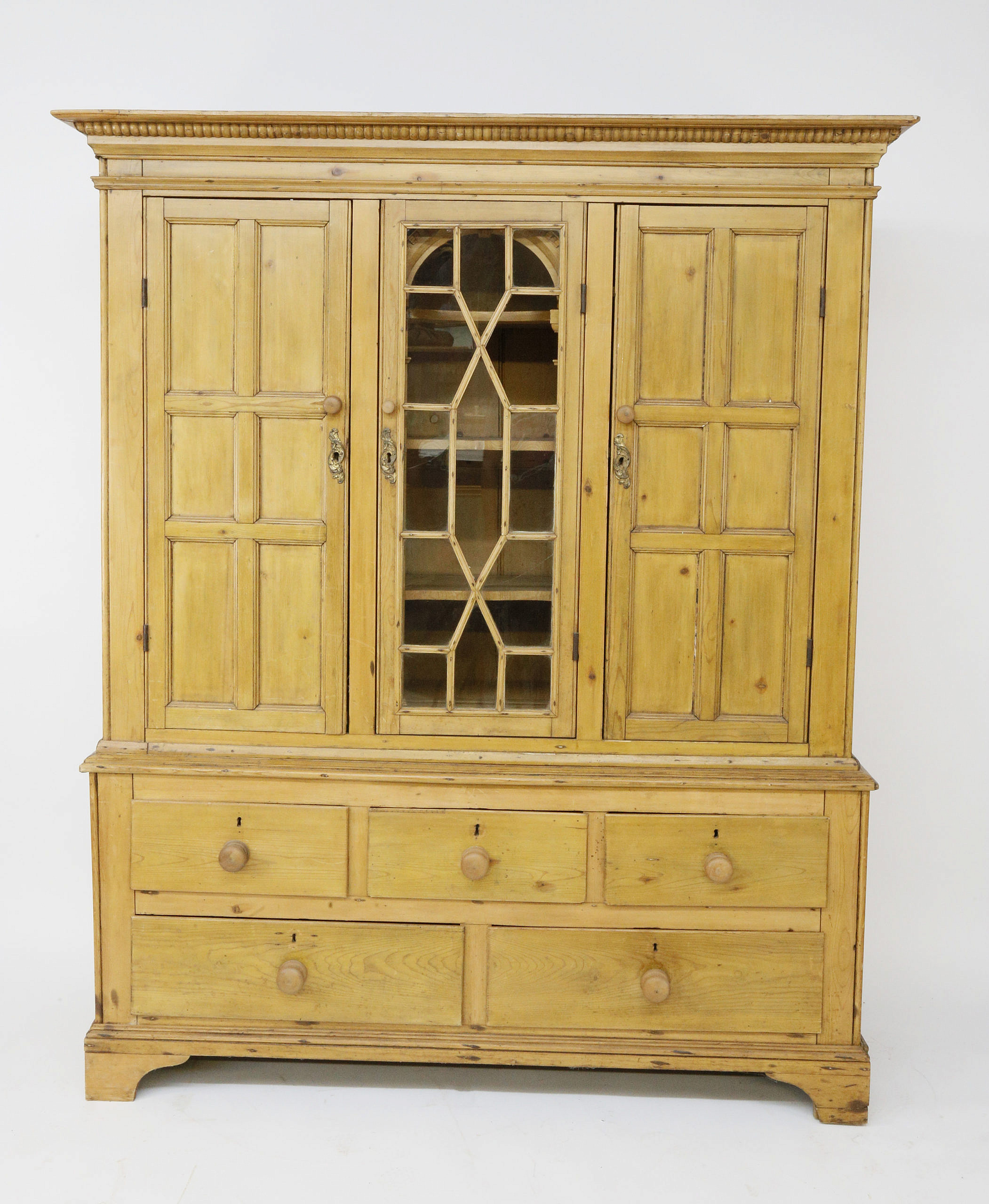 Irish Pine Architectural Breakfront Vintage Irish Pine Two