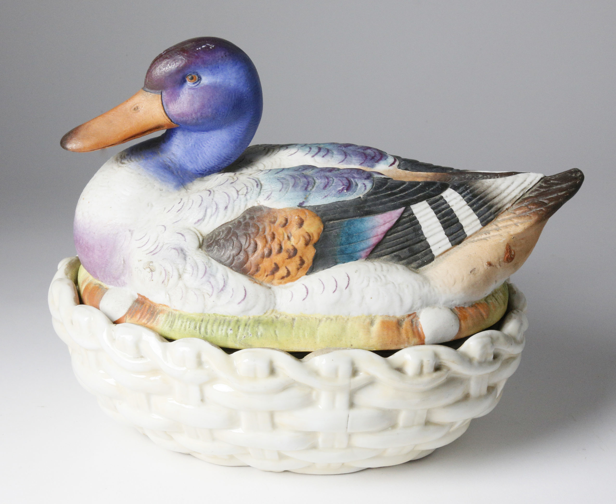 19th Century French Porcelain Duck Egg Coddler 19th Century French Porcelain Duck Egg Coddler