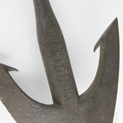 Signed Wrought Iron Double Flue Whaling Harpoon, circa 1830