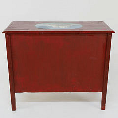 Red Nautical Painted Three Drawer Chest