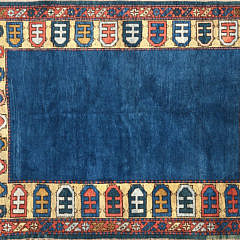 40523 Vintage Turkish Wool Carpet with Blue Field A IMG_4642