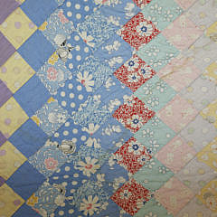 1930s Trip Around the World Patchwork Quilt