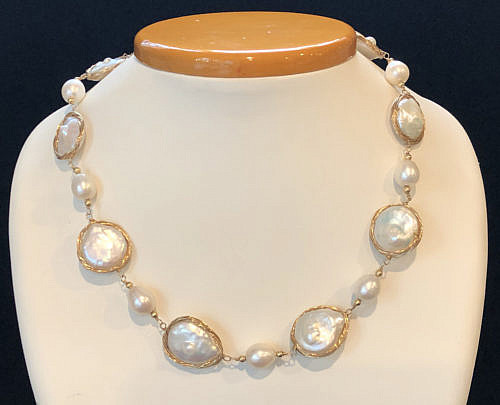 41314-101 baroque pearl wrapped wire necklace B IMG_4040