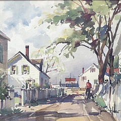 John Cuthbert Hare Watercolor on Paper “Cape Cod Summer”