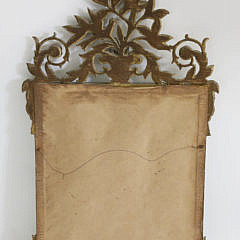 Antique French Gilt and Carved Mirror with Love Bird Pediment