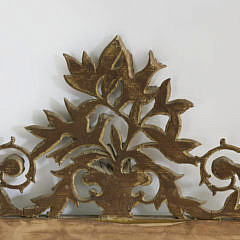 Antique French Gilt and Carved Mirror with Love Bird Pediment