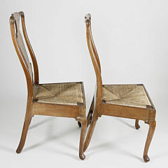 Pair of Pennsylvania Walnut Queen Anne Side Chairs