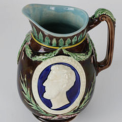 Wedgwood Pitcher with Portraits of Washington and Lincoln