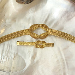 Ilias Lalaounis 18k Yellow Gold Hercules Woven Knot Bracelet and Brooch