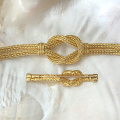 Ilias Lalaounis 18k Yellow Gold Hercules Woven Knot Bracelet and Brooch