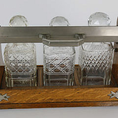 Oak and Crystal Tantalus Set, 19th Century