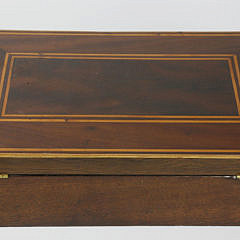 Antique Mahogany Jewelry Box with Line Inlay