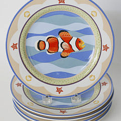 Set of 27 Claire Murray Nautical Decorated Stoneware Plates