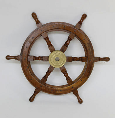 1551-54 Contemporary Mahogany Ship’s Wheel A_MG_5283