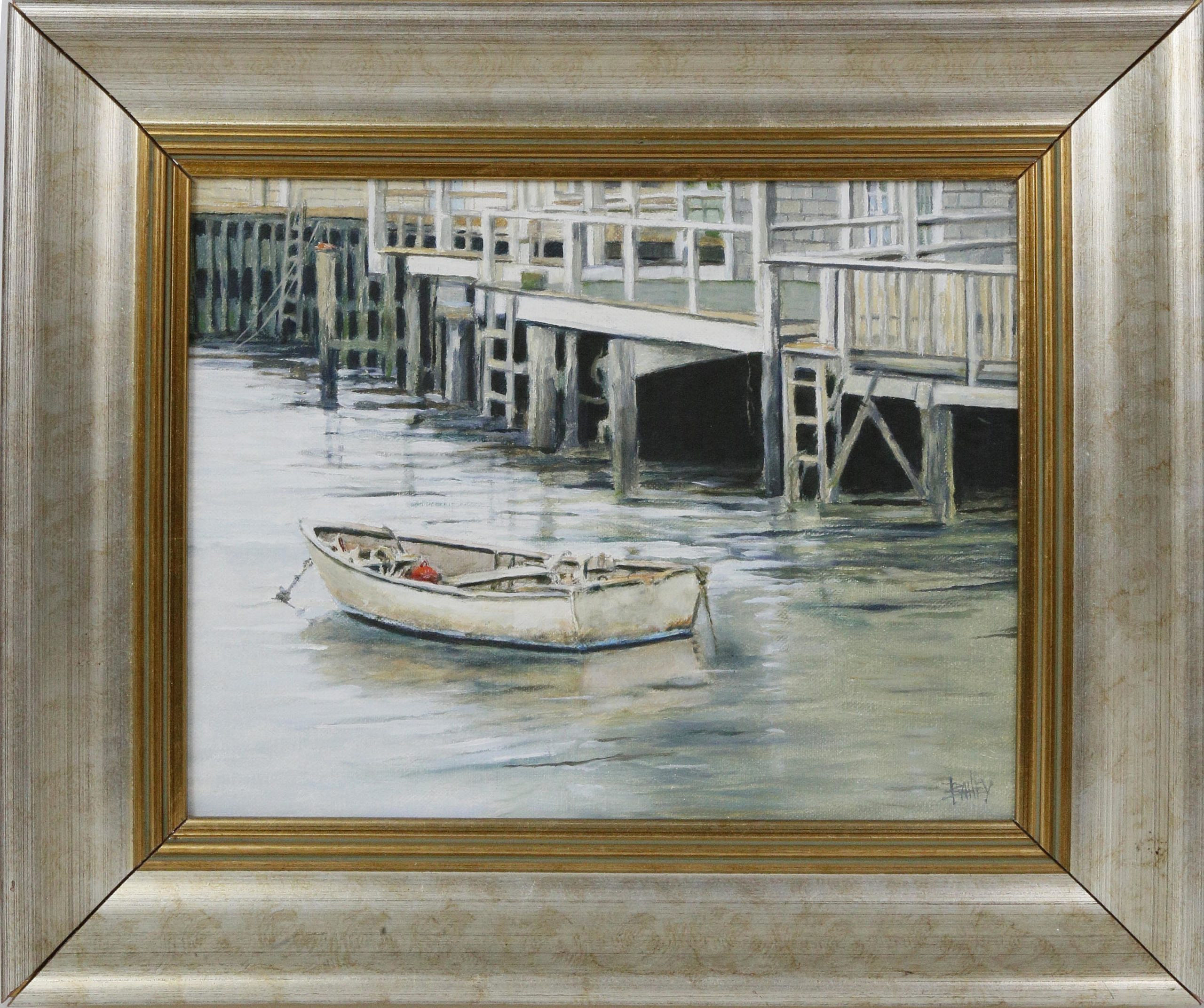 Roy Bailey Oil on Canvas Roy Bailey Oil on Canvas "View of a Dory at North Wharf" Rafael
