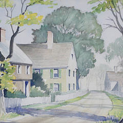 R. Richards Nantucket Watercolor, “Milk Street”, 1969