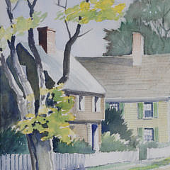 R. Richards Nantucket Watercolor, “Milk Street”, 1969