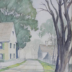 R. Richards Nantucket Watercolor, “Milk Street”, 1969