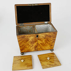 English Regency Tortoiseshell Double Compartment Tea Caddy, Early 19th c.