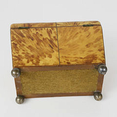 English Regency Tortoiseshell Double Compartment Tea Caddy, Early 19th c.