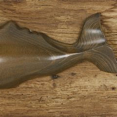 William J. Dickson Vintage Carved Wood Sperm Whale Plaque