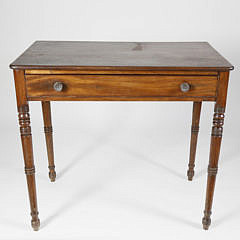 Sheraton Mahogany One Drawer Side Table, 19th c.