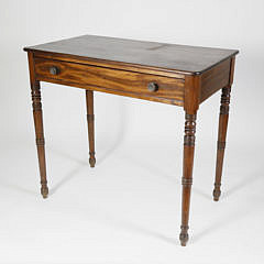 Sheraton Mahogany One Drawer Side Table, 19th c.