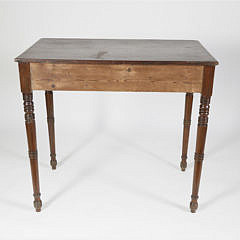 Sheraton Mahogany One Drawer Side Table, 19th c.