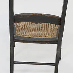 Six Country Decorated Caned Seat Chairs, 19th Century