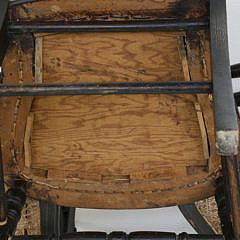 Six Country Decorated Caned Seat Chairs, 19th Century