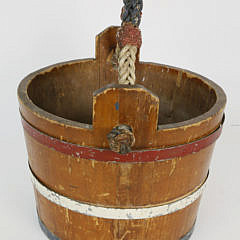 Ships Water Bucket with Polychromed Fancy Ropework Becket Handle