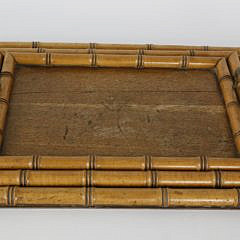 Set of Three Vintage Bamboo and Elm Nesting Trays