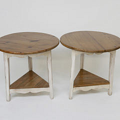 Pair of Contemporary Pine Cricket Tables