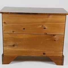 The Federalist American Chippendale Style Four Drawer Tiger Maple Chest of Drawers