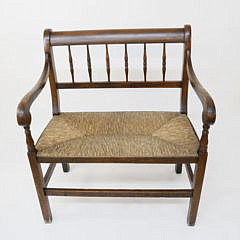 47-4218 English Oak Rush Seat Settee A_MG_6061