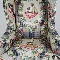 Queen Anne Style Upholstered Wing Chair