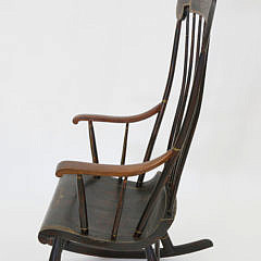 Faux Grain Decorated and Stenciled Boston Rocking Chair, 19th Century