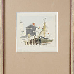 Doris and Richard Beer Miniature Nantucket Watercolor, “Old South Wharf”