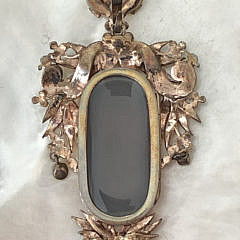 Antique Continental Rose Gold, Seed Pearl, Enamel Pendant