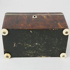 English Regency Tortoiseshell Double Compartment Tea Caddy, early 19th c.