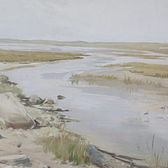 Oil on Canvas “View of The Creeks with Plovers”