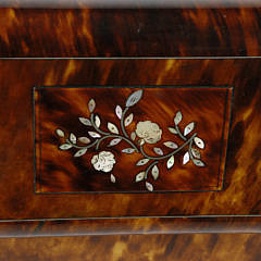 English Regency Tortoiseshell Double Compartment Tea Caddy, early 19th c.