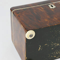 English Regency Tortoiseshell Double Compartment Tea Caddy, early 19th c.