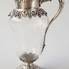 Sterling Silver and Etched Crystal Ewer