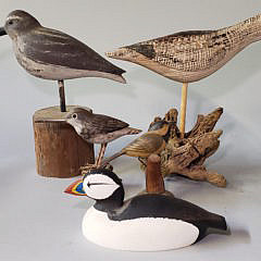 Group of 5 Hand Carved and Painted Shorebird Decoys