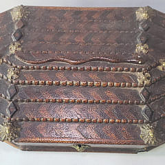 Mid 19th Century Carved and Inlaid Jewelry Box