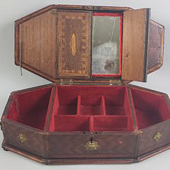 Mid 19th Century Carved and Inlaid Jewelry Box