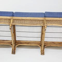 Braxton Culler Rattan Sofa and Glass Top Coffee Table