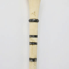 Whalebone, Whale Ivory, and Silver Walking Stick, ca. 1850