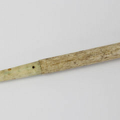 Whalebone, Whale Ivory, and Silver Walking Stick, ca. 1850